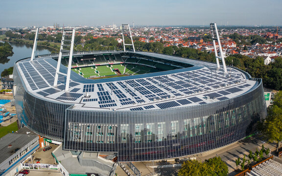 Germany, Bremen, August 2019 - Aerial voew of Weser Stadium