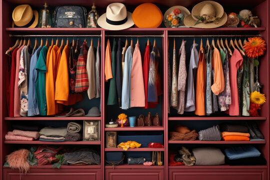 Colorful And Neatly Organized Closet