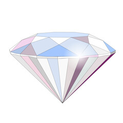 Icon of a diamond with soft colors and shine