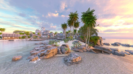 島の突端にある集落 © tsuneomp