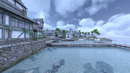 島の突端にある集落 © tsuneomp