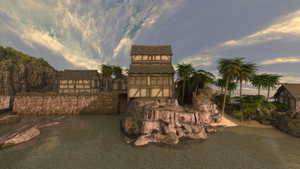 島の突端にある集落 © tsuneomp