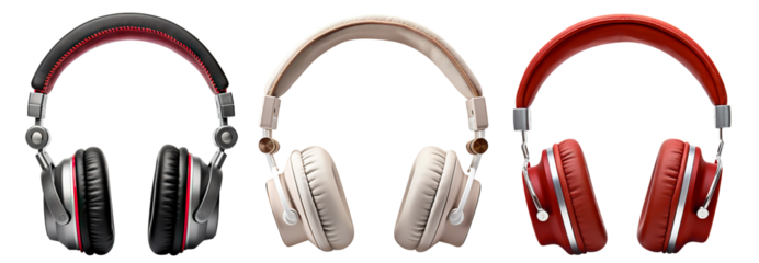 Set of headphones cut out