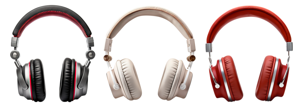 Set of headphones cut out
