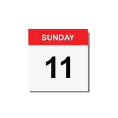 calender icon 11 sunday icon with white background