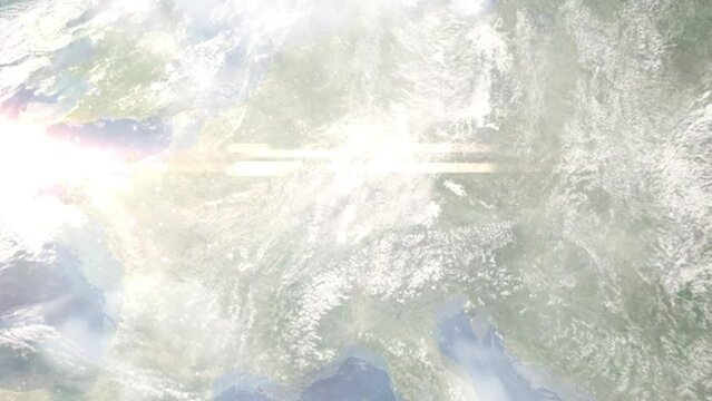 Zoom in from space and focus on Sindelfingen, Germany. 3D Animation. Background for travel intro. Elements of this image furnished by NASA