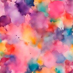 Abstract colorful rainbow color painting illustration - watercolor splashes 