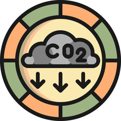 co2 reduction color style icons