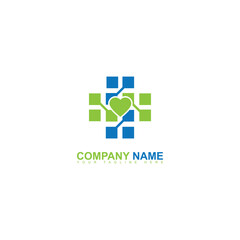 Medical Logo Healthcare Symbol and combine shape logo