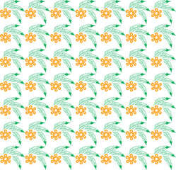 Geometric floral set of seamless patterns. White and black vector backgrounds. Simple illustrations.