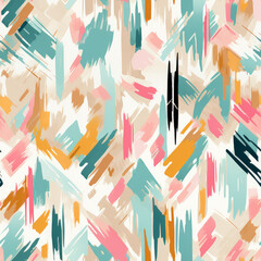 Abstract brush stroke doodles shapes blot repeat pattern