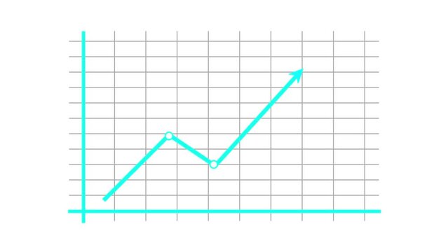 4k Business Growth And Success Arrow,rising arrow. Business graph chart animation. e_1133