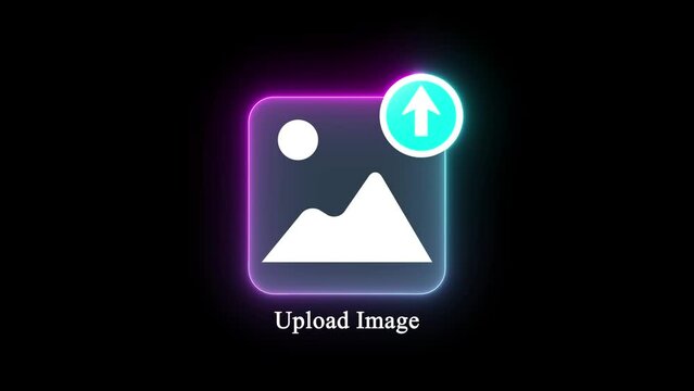 Upload image icon, Image thumbnail sign animation background. e_1126