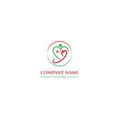 Obraz premium Heart icon with medical symbol. Cardiology health care center, clinic logo.
