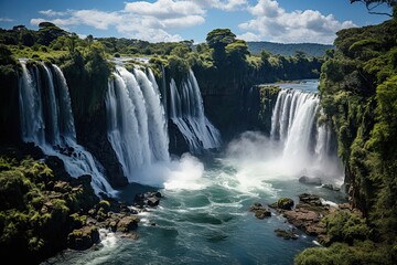 Fototapeta na wymiar Iguazu Falls - one of the largest series of waterfalls in the world. 