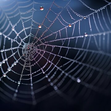 spider web with dew drops perfect for Halloween