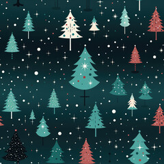 Obraz premium Christmas trees simple minimalistic cartoon repeat pattern