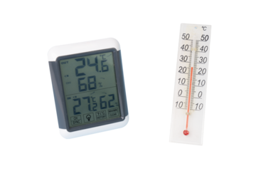one analogue and one digital thermometer