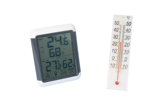 one analogue and one digital thermometer