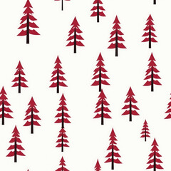 Obraz premium Christmas trees simple minimalistic cartoon repeat pattern