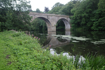 Fototapeta na wymiar Durham, UK - 12 July, 2023: Prebends Bridge over the River Wear, Durham, England