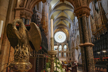 Durham, UK - 12 July, 2023: Interior of the Durham Cathedral, Country Durham, England