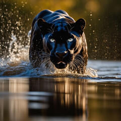 Black panther hunting regenerative AI by Aquiles Orfei