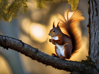 squirrel on a tree regenerative AI by Aquiles Orfei