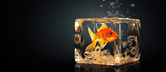 Illustration of a featuring a fish trapped in ice symbolizing mindset and patience