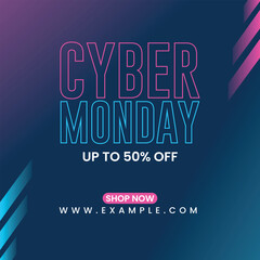 Fototapeta premium Cyber Monday Sale Typography Banner, Cyber Monday Deal Background