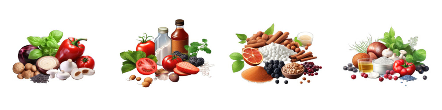 Ingredients clipart collection, vector, icons isolated on transparent background