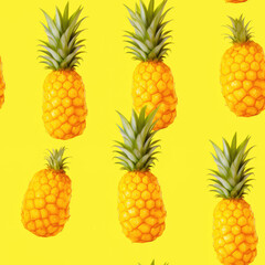 Pineapples cartoon repeat pattern