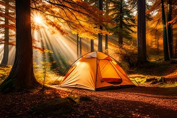 tent in the forest