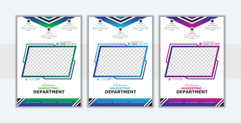 Leaflet vector design. Corporate business flyer template 2023. Agency and company  business marketing and advertising layout with 5 bundle of color.