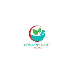 logo herbal icon templet vector and nature leaf combine logo
