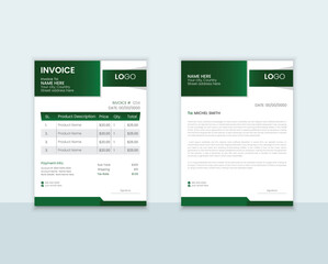 Business stationery letterhead and invoice design template