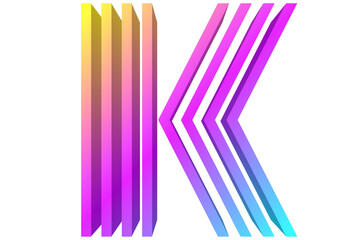 K Letter Logo with colorful Lines
