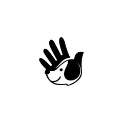 Dog Hand Logo, Pet care logo icon symbol