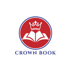 crown book logo design vector