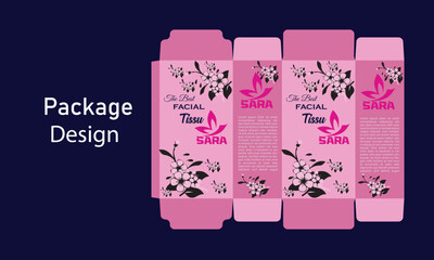 Free vector paper tissue package realistic mockup with branding template vector illustration.