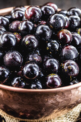 Jabuticaba. Brazilian and South American tropical fruits, in a c