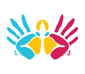 handprint paint color texture