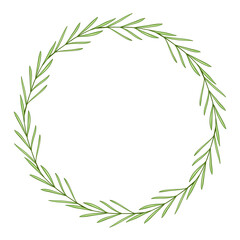 Fototapeta premium green leaf plant branch round frame