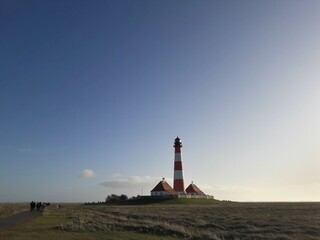 Westerheversand Lighthouse in Westerhever, Schleswig-Holstein, Germany