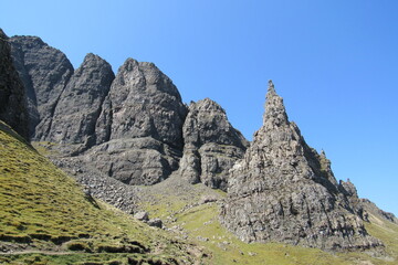 Isle of Skye island against a blue sky in Scotland