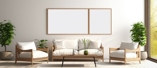 Create a two frames in a loft style living room