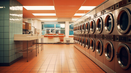 Explore the reliability and durability of our commercial laundry equipment, generative ai - obrazy, fototapety, plakaty