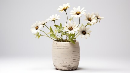 Naklejka na ściany i meble Plant, flower in a pot on white background