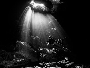 Cave sun rays 