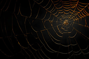 Spinnennetz Silhouette auf schwarzer Wand Halloween Thema dunkler Hintergrund